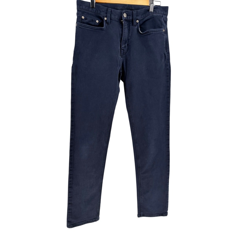Banana Republic Traveler Jeans Mens 31x32 Slim Fit Navy Blue Stretch Denim